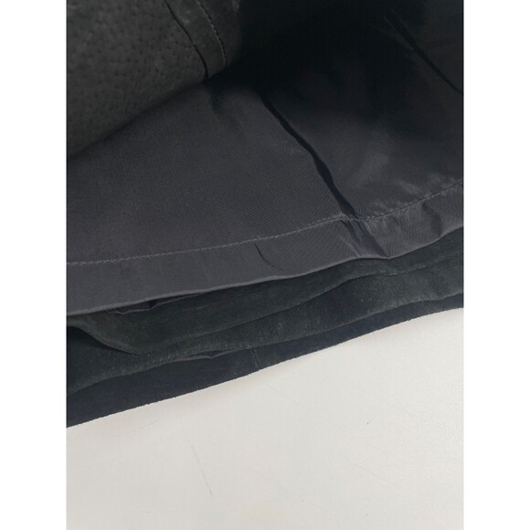 VTG Suede Leather Black Skirt Goth Grunge Western Boho Indie Sleaze Minimalist - Picture 7 of 12